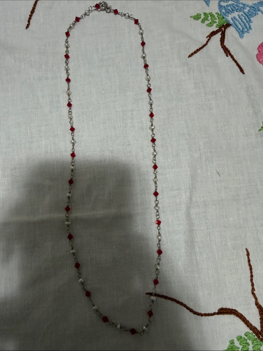 Delicate Red Crystal Bead Necklace - Women Jewelry